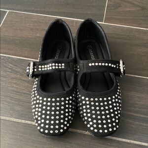 Dollhouse Black Studded flat Shoes